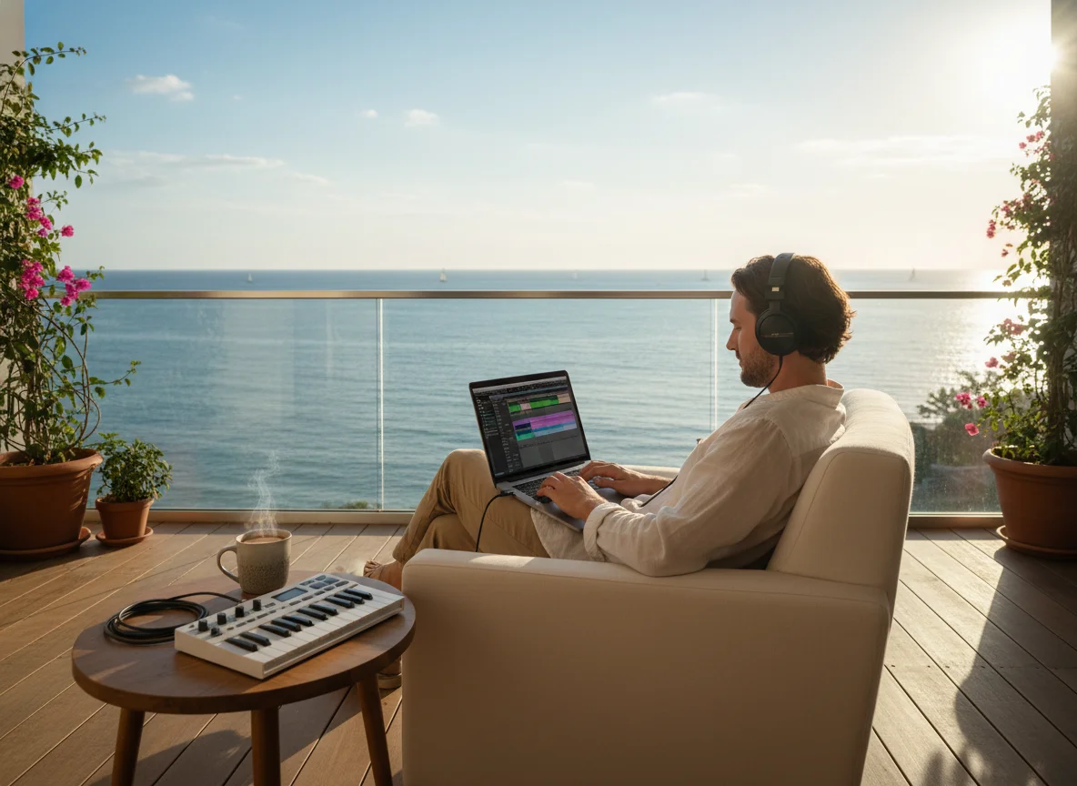 Creator using AI Music Creator