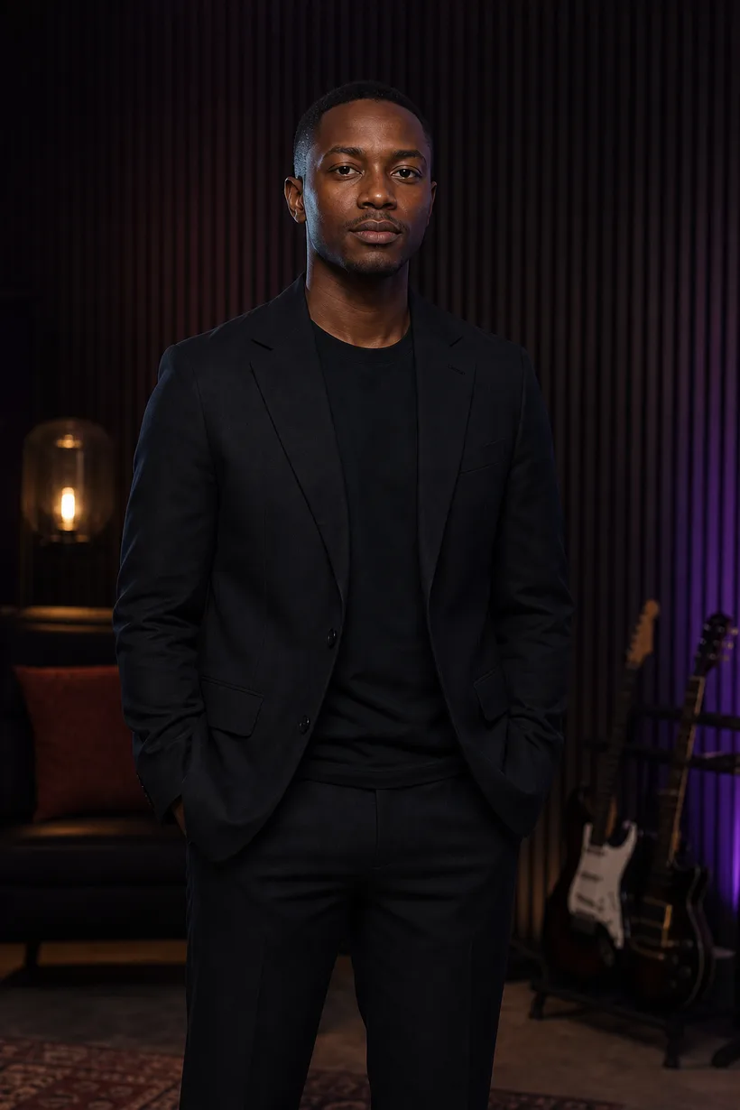Vertical commercial portrait for Mubert AI Vocal Remover
